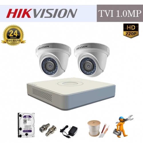 Trọn bộ 2 camera HD-TVI HikVision 2Mp